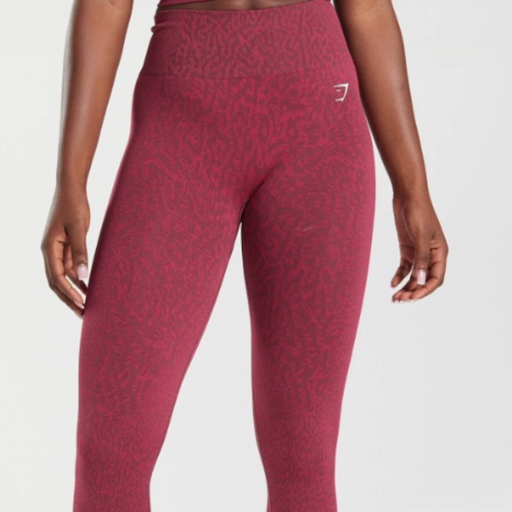 Gymshark Adapt Animal Seamless Leggings - Reef|Cherry Brown SIZE LARGE